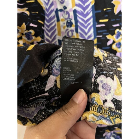 Free People Womens Summer In Tulum Mini Dress Size large Bohemian Linen - Picture 6 of 7